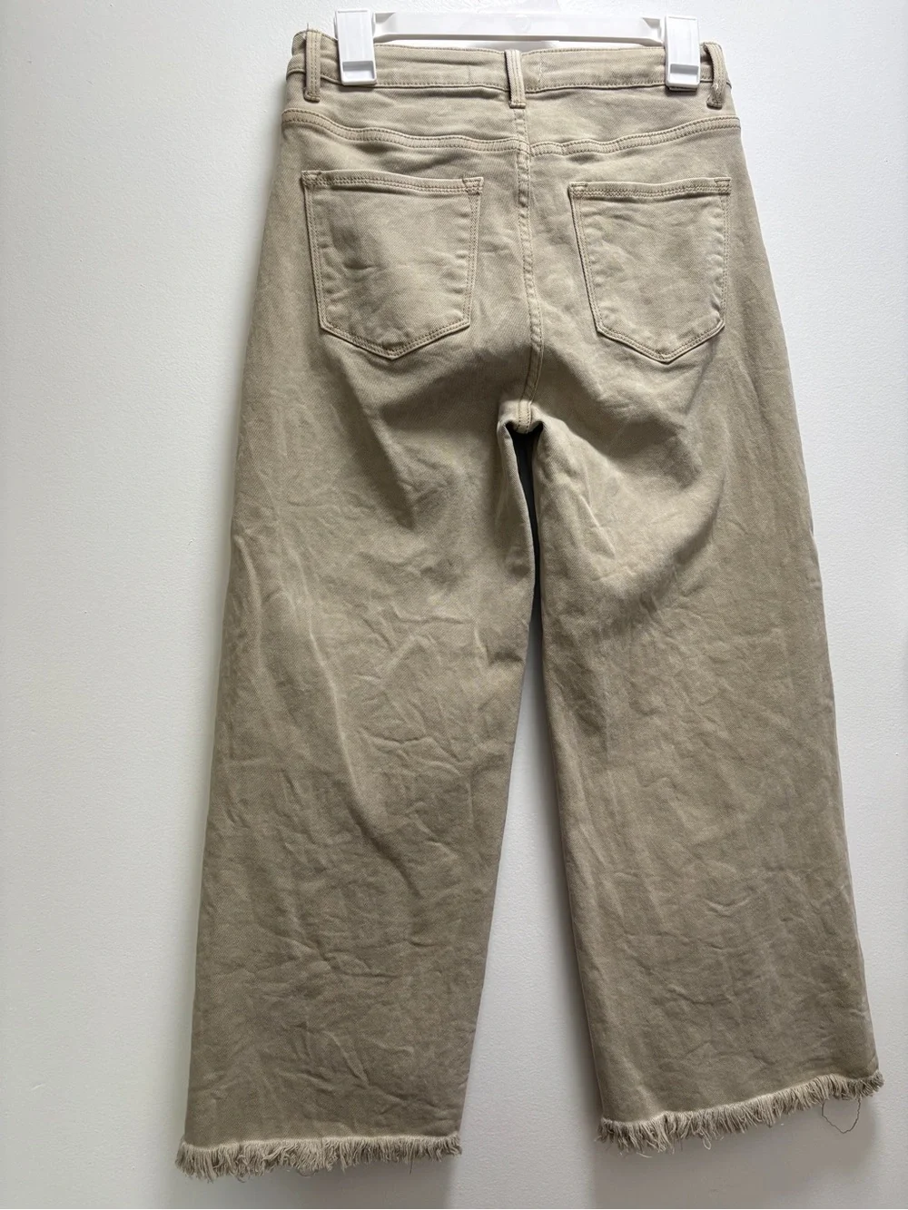 Risen Jeans - Wide- Barrel Leg Frayed Hem Pants | 5/27 | comfort